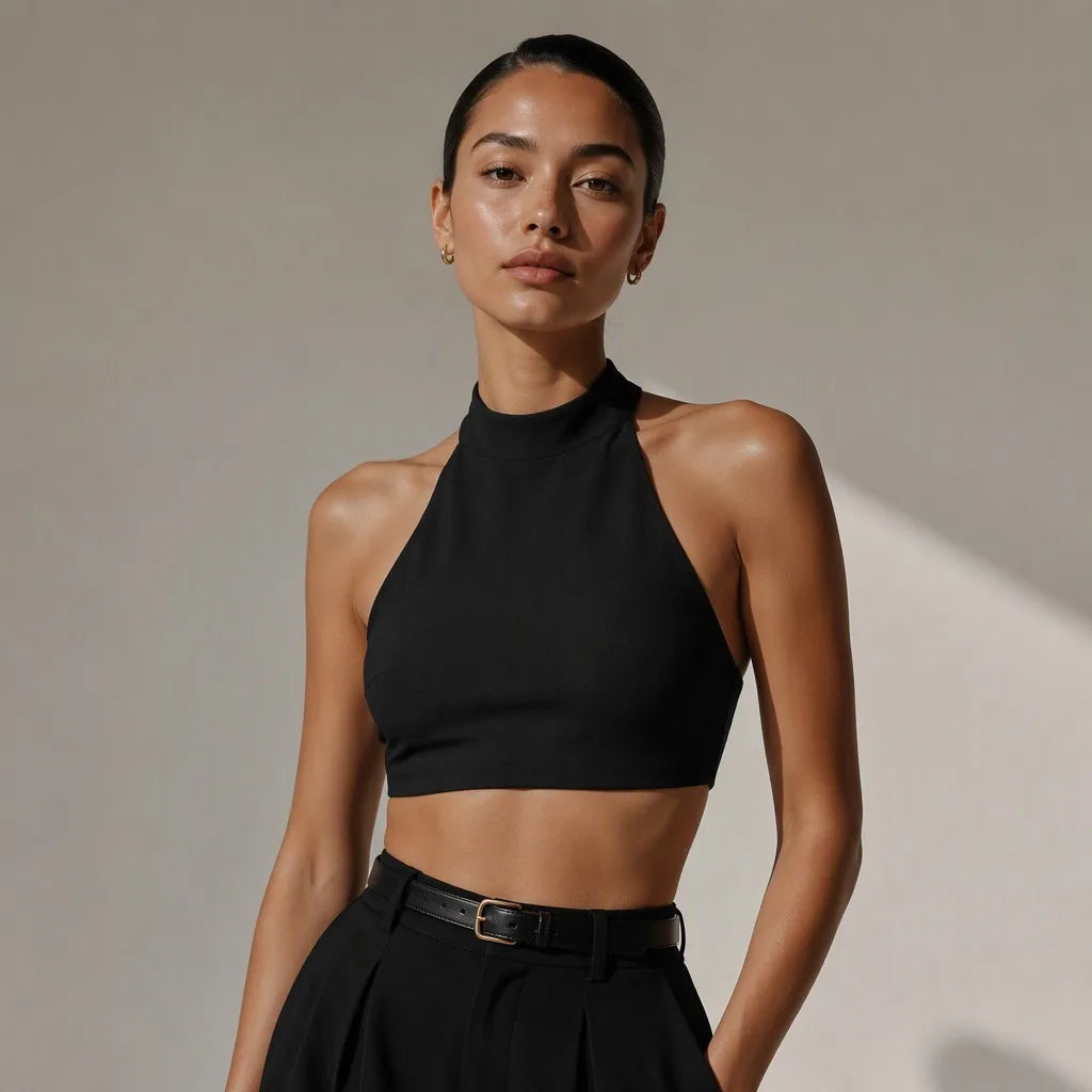 ALUXA Nura Halter Bra Front View