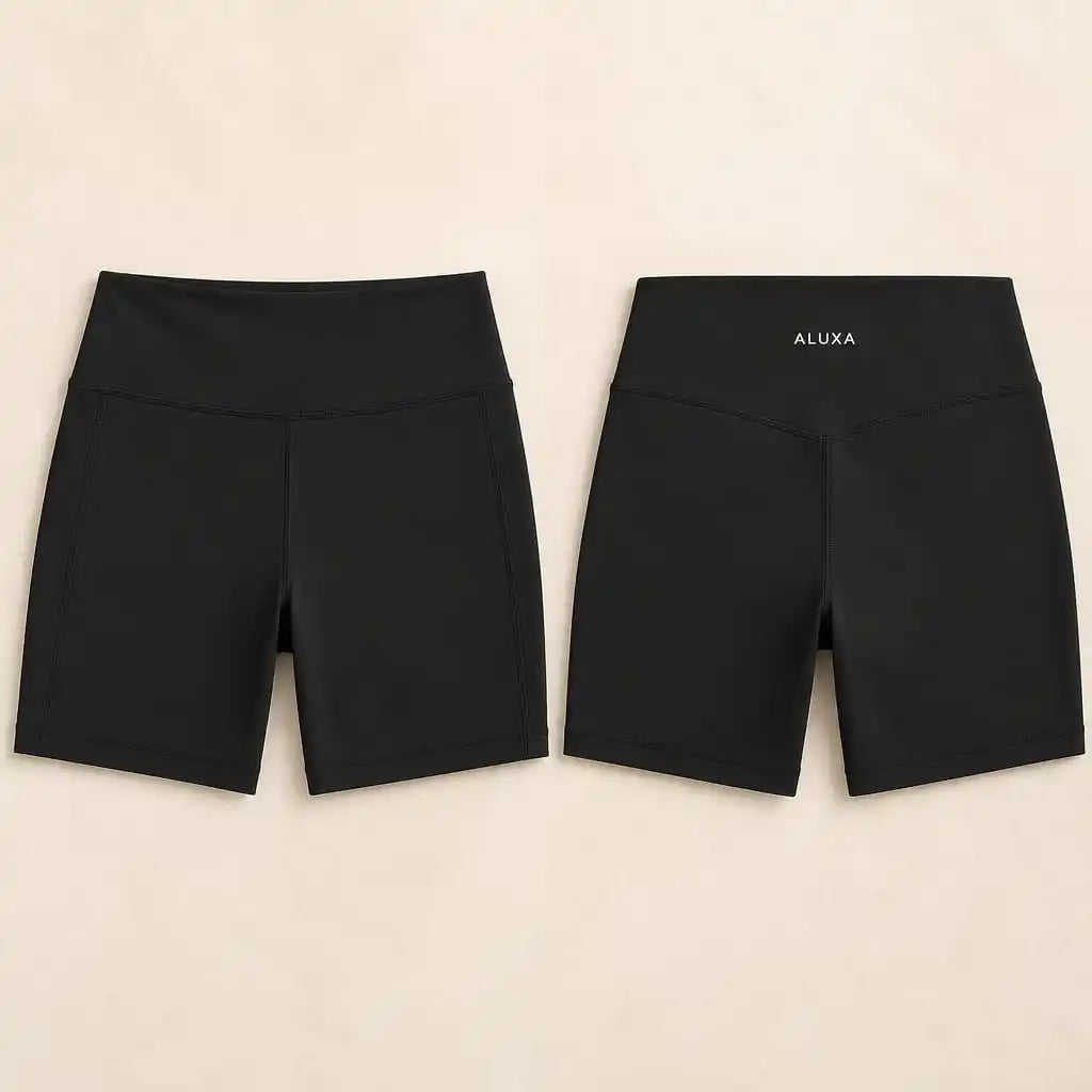ALUXA Nura Biker Shorts Flat Lay