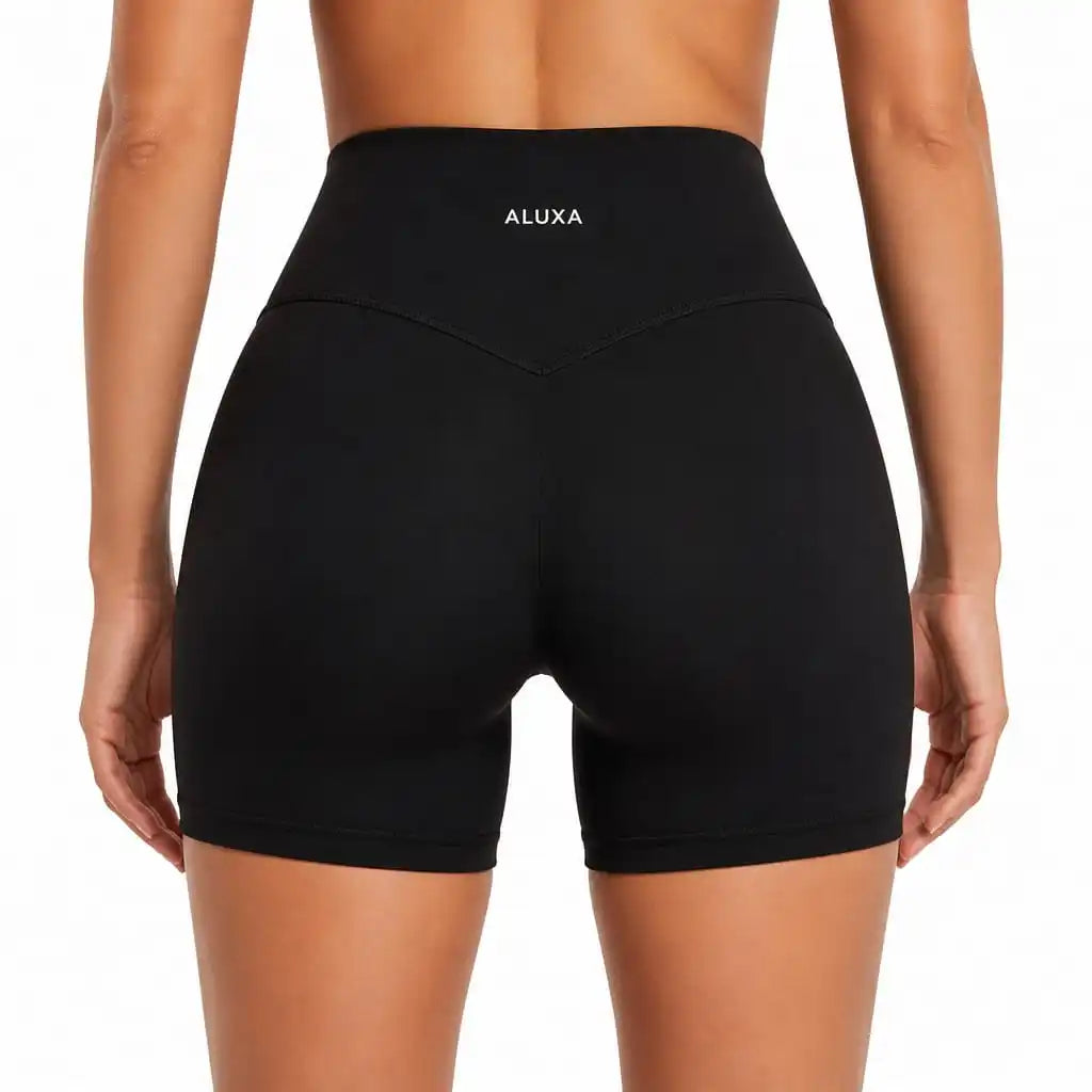 ALUXA Nura Biker Shorts Back Logo